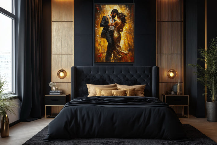 Couple Dancing Latin Dance Framed Canvas Wall Art