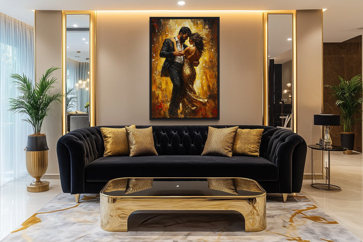 Couple Dancing Latin Dance Framed Canvas Wall Art