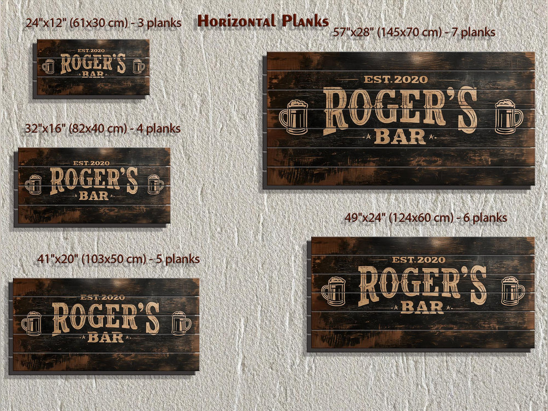 Custom Bar Name Sign On Wood - Rustic Man Cave Wall Art Distressed Wood Wall Decor