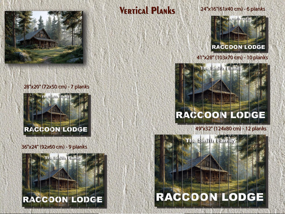 Custom Cabin Sign - Personalized Rustic Painting Print On Wood Housewarming Gift
