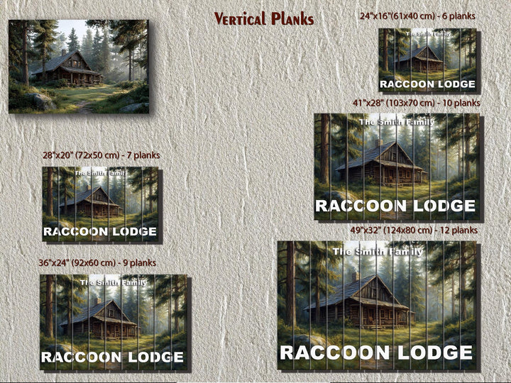 Custom Cabin Sign - Personalized Rustic Painting Print On Wood Housewarming Gift
