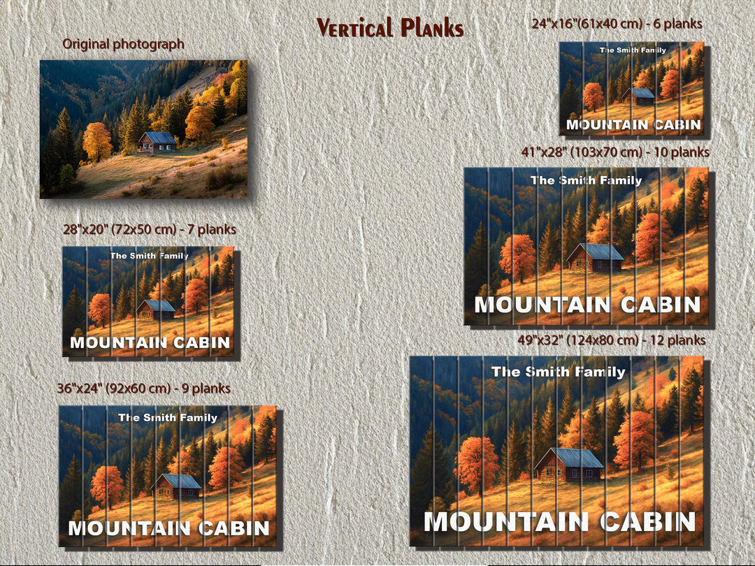 Custom Cabin Sign - Personalized Rustic Painting Print On Wood Housewarming Gift