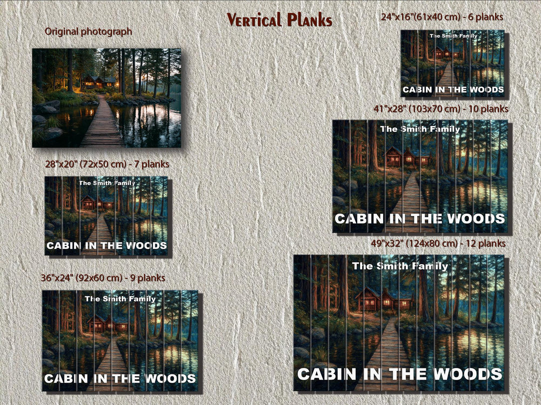 Custom Cabin Sign - Personalized Rustic Painting Print On Wood Housewarming Gift