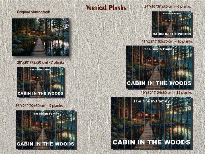 Custom Cabin Sign - Personalized Rustic Painting Print On Wood Housewarming Gift