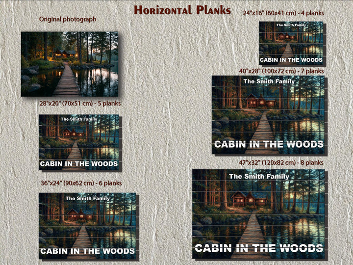 Custom Cabin Sign - Personalized Rustic Painting Print On Wood Housewarming Gift