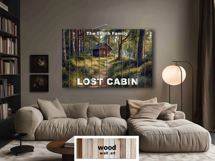 Custom Cabin Sign - Personalized Rustic Painting Print On Wood Housewarming Gift