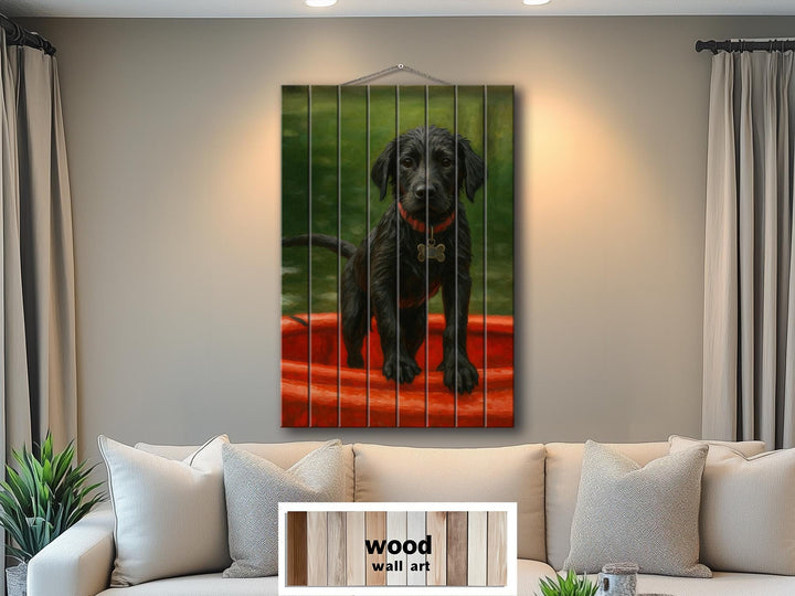 Custom Dog Portrait Printed On Wood