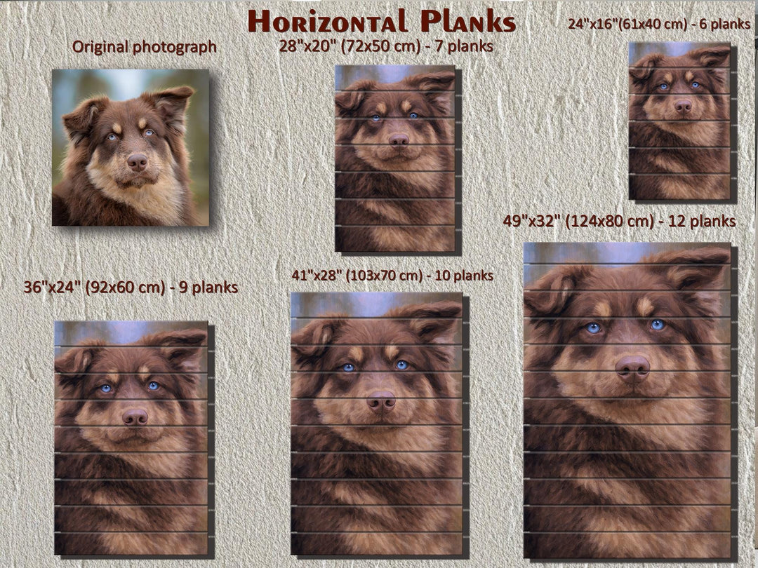 Custom Dog Portrait Printed On Wood