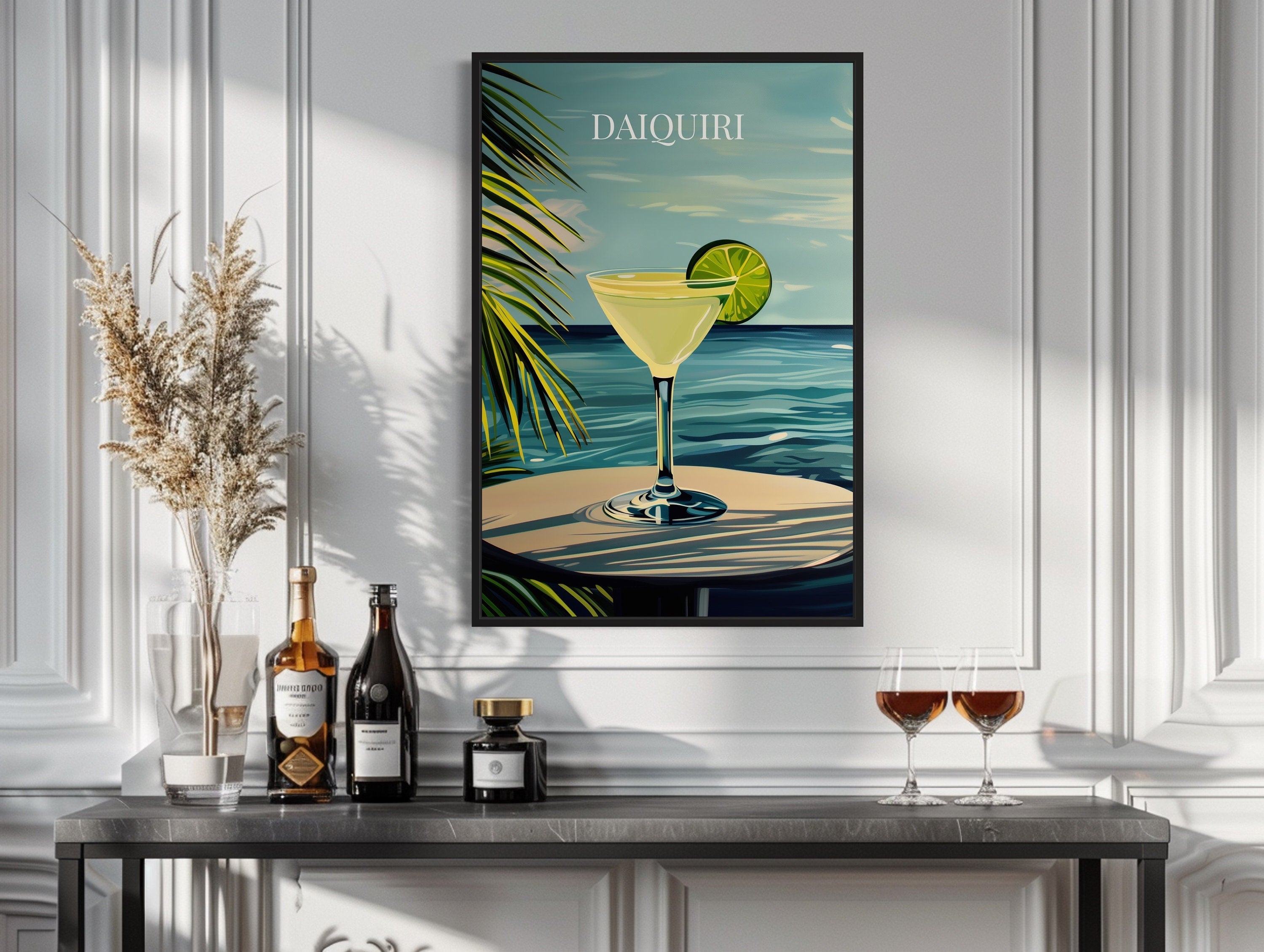 Martini Bar Framed Canvas, Bar good Cart Art, Bar Cart Decor, Bar Cart Prints, Bar Cart Sign, Bar Car Wall Art, Martini Wall Art