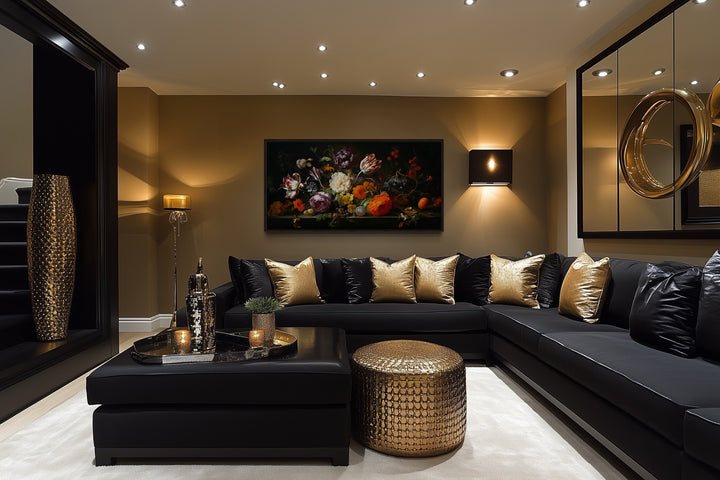 Dark Academia Wall Art – Antique Floral Print Framed Gothic Canvas Decor