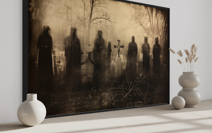 Dead Rising From Graves At Cemetery Vintage Photography Wall Art