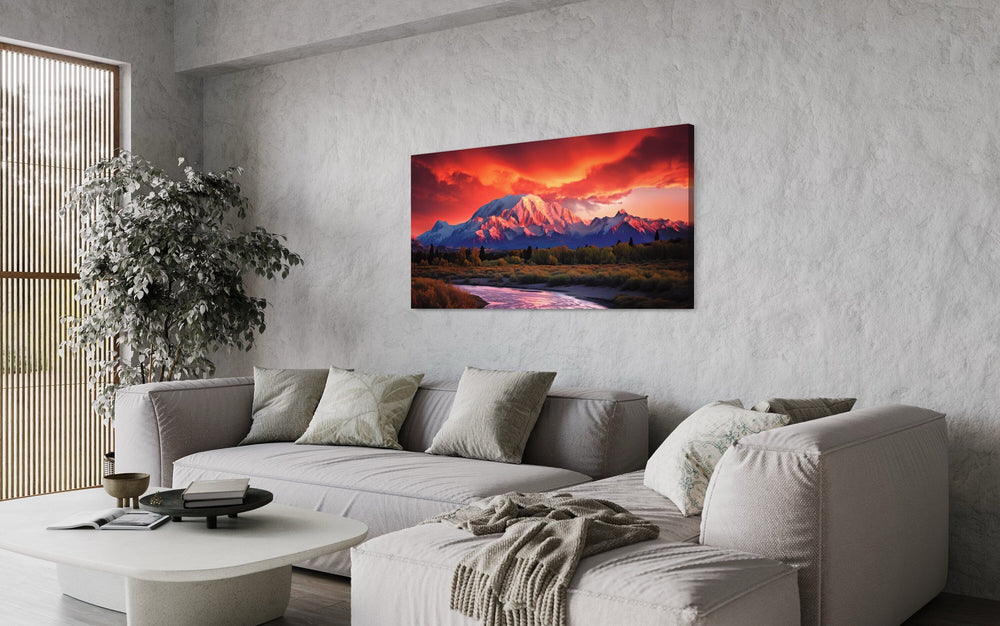 Denali National Park At Sunset - Alaska Framed Canvas Wall Art