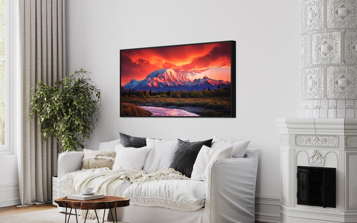 Denali National Park At Sunset - Alaska Framed Canvas Wall Art