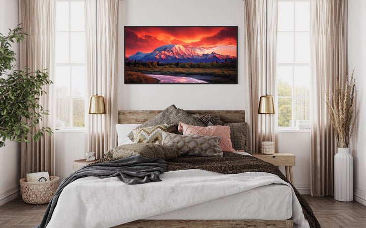 Denali National Park At Sunset - Alaska Framed Canvas Wall Art