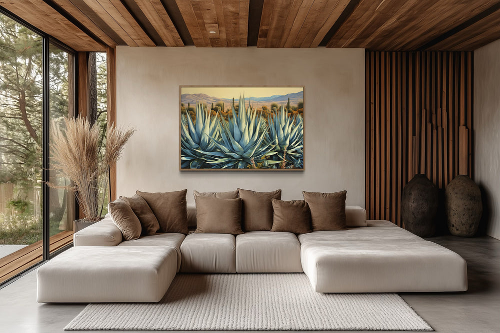 Desert Agave Mexican Framed Canvas Wall Art