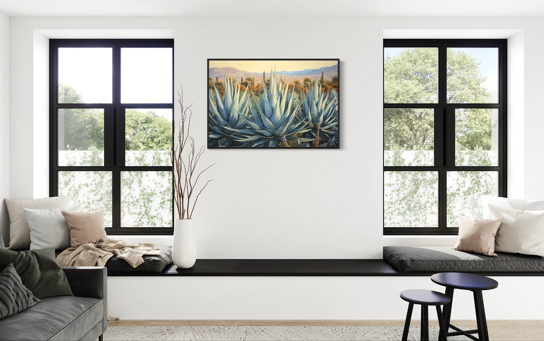 Desert Agave Mexican Framed Canvas Wall Art