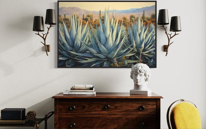 Desert Agave Mexican Framed Canvas Wall Art