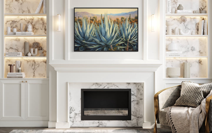 Desert Agave Mexican Framed Canvas Wall Art