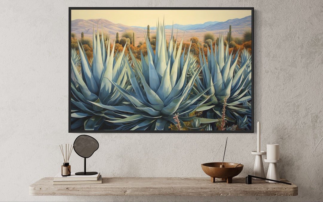 Desert Agave Mexican Framed Canvas Wall Art