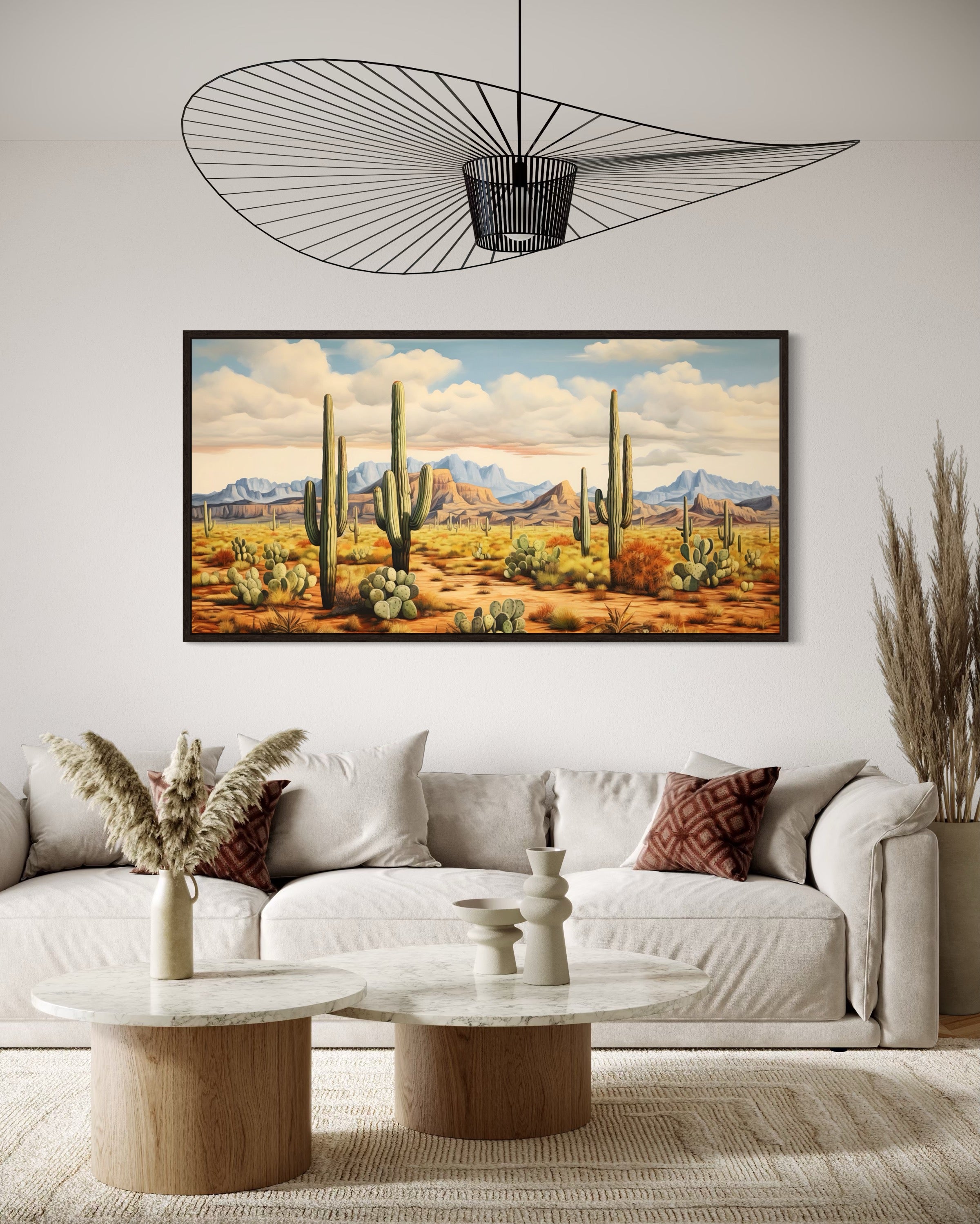 Saguaro Cactus Desert Landscape Canvas Wall Art | Southwestern