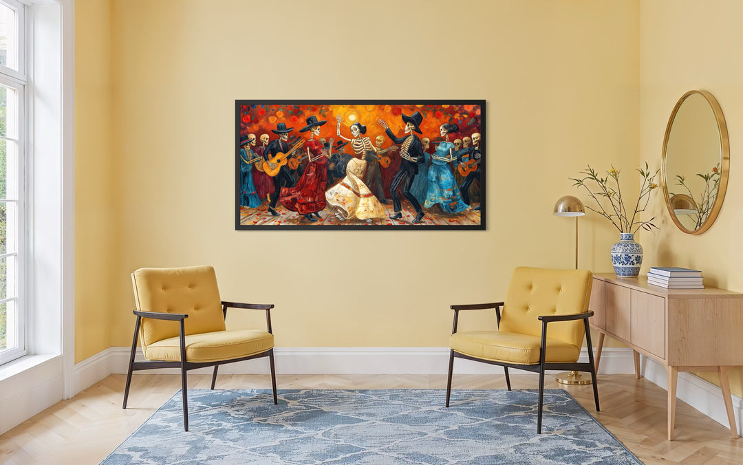 Dia De Los Muertos Wall Art – Vibrant Mexican Folk Art Canvas for Celebration Decor