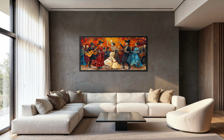 Dia De Los Muertos Wall Art – Vibrant Mexican Folk Art Canvas for Celebration Decor