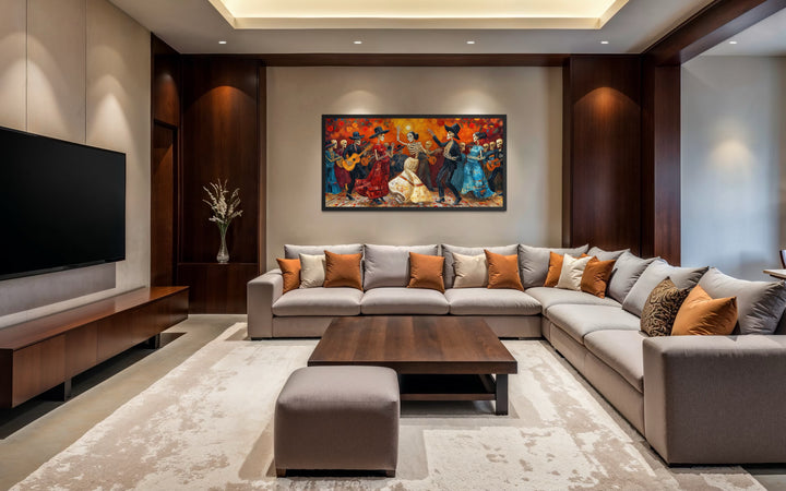 Dia De Los Muertos Wall Art – Vibrant Mexican Folk Art Canvas for Celebration Decor