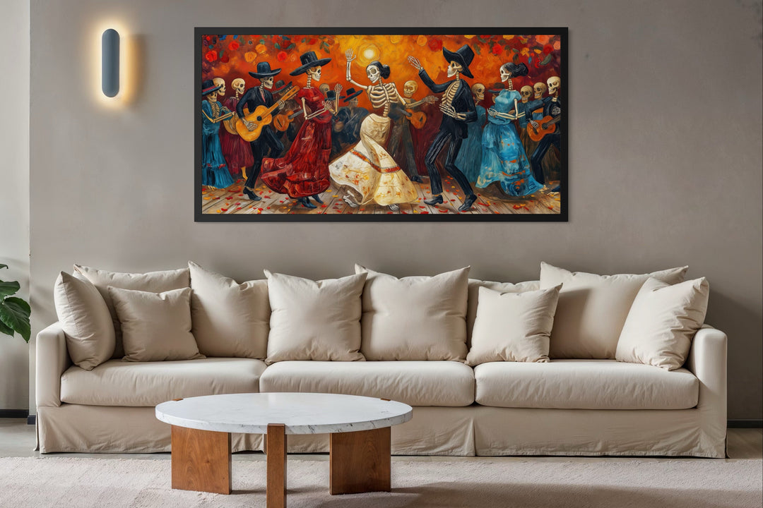 Dia De Los Muertos Wall Art – Vibrant Mexican Folk Art Canvas for Celebration Decor