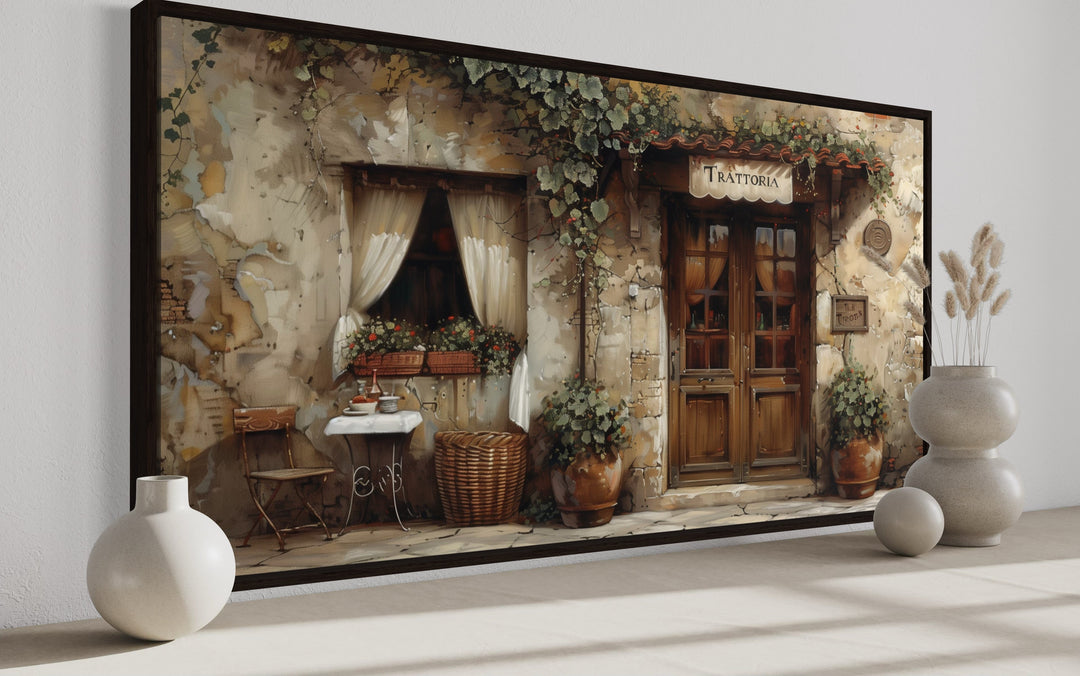 Dining Room Wall Art - Old Italian Restaurant Trattoria Door Painting