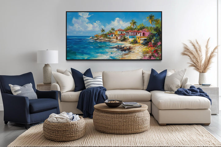 Dominican Republic Beach Painting Canvas Wall Art