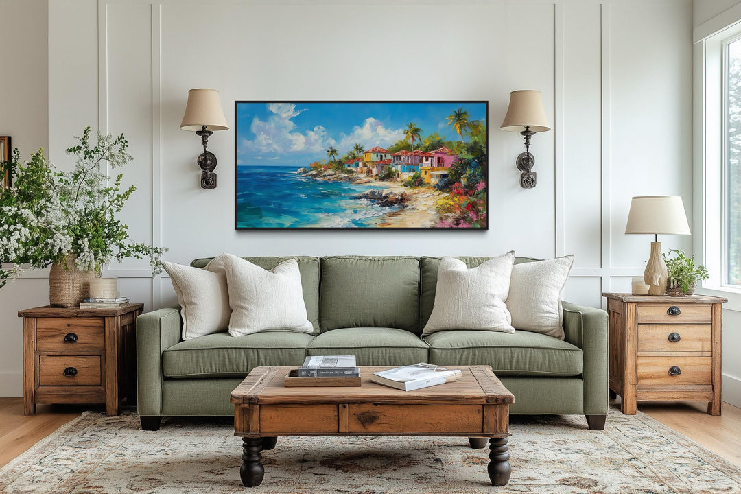 Dominican Republic Beach Painting Canvas Wall Art