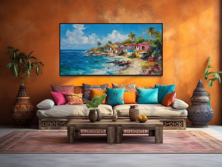 Dominican Republic Beach Painting Canvas Wall Art