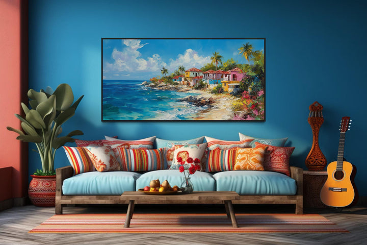 Dominican Republic Beach Painting Canvas Wall Art