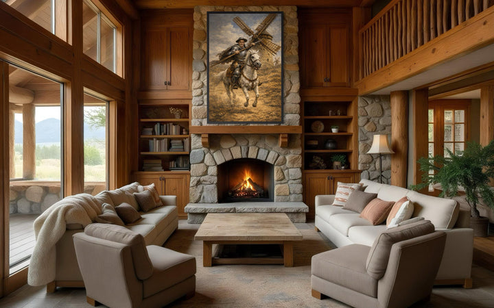 Don Quixote Wall Art – Heroic Knight on Horseback | Classic Literary Canvas For Library Decor
