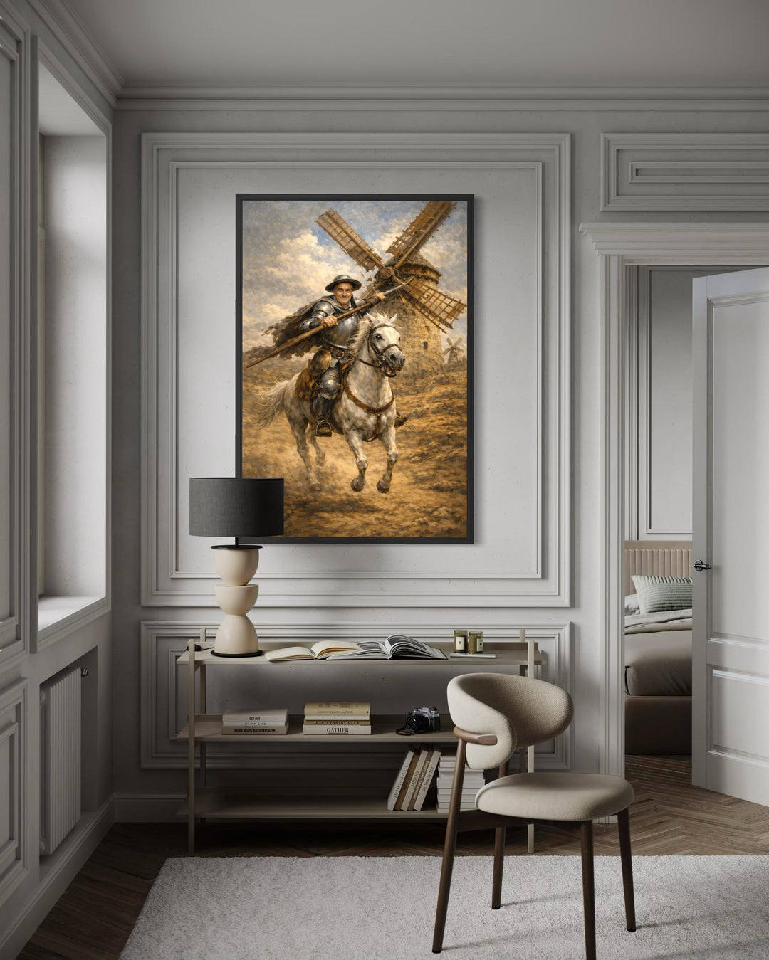 Don Quixote Wall Art – Heroic Knight on Horseback | Classic Literary Canvas For Library Decor