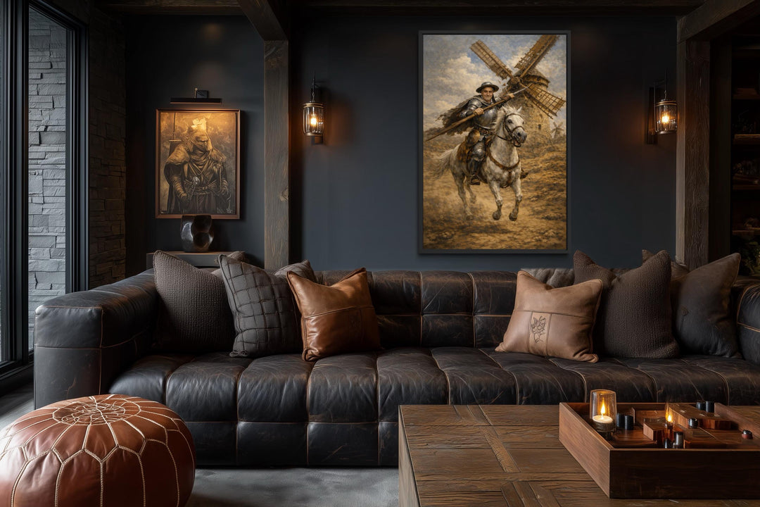 Don Quixote Wall Art – Heroic Knight on Horseback | Classic Literary Canvas For Library Decor