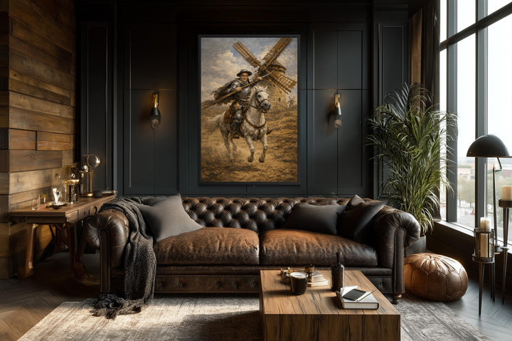 Don Quixote Wall Art – Heroic Knight on Horseback | Classic Literary Canvas For Library Decor