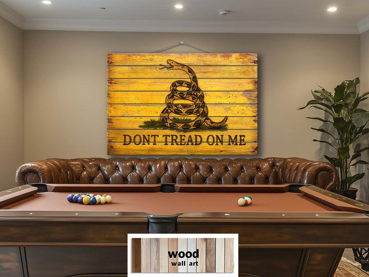 Don't Tread On Me Distressed Yellow Gadsden Flag Wall Art