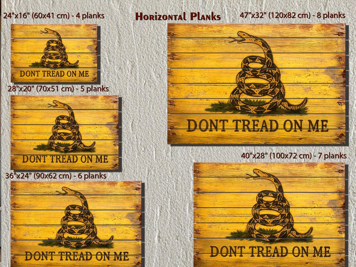 Don't Tread On Me Distressed Yellow Gadsden Flag Wall Art