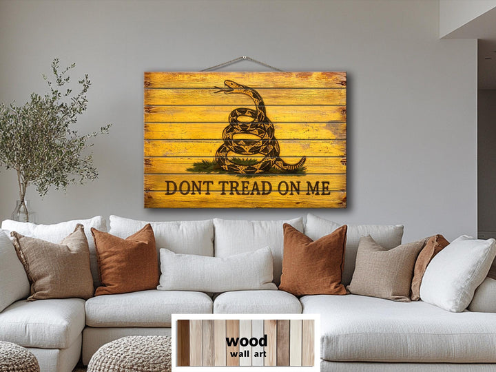 Don't Tread On Me Distressed Yellow Gadsden Flag Wall Art