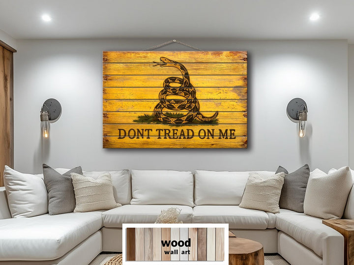 Don't Tread On Me Distressed Yellow Gadsden Flag Wall Art
