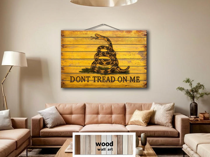 Don't Tread On Me Distressed Yellow Gadsden Flag Wall Art