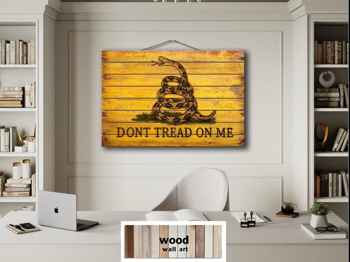 Don't Tread On Me Distressed Yellow Gadsden Flag Wall Art