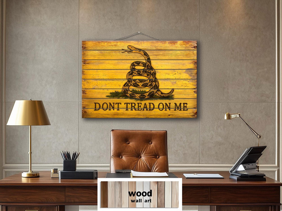 Don't Tread On Me Distressed Yellow Gadsden Flag Wall Art