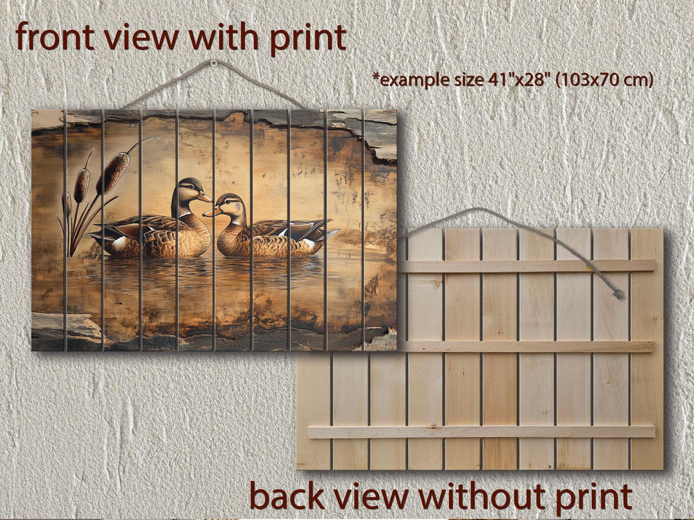 Ducks On Lake Rustic Wood Wall Art For Farmhouse Decor