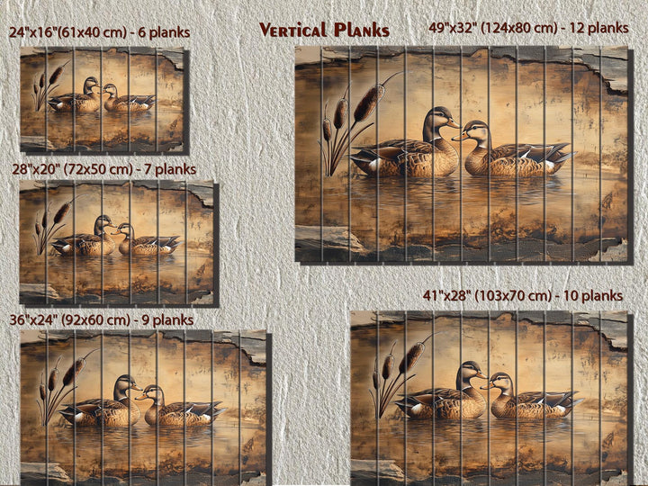 Ducks On Lake Rustic Wood Wall Art For Farmhouse Decor