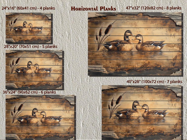 Ducks On Lake Rustic Wood Wall Art For Farmhouse Decor