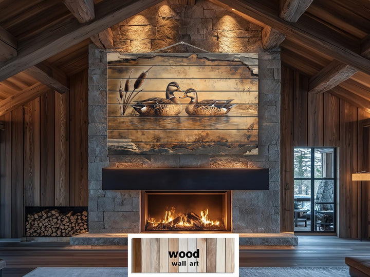 Ducks On Lake Rustic Wood Wall Art For Farmhouse Decor