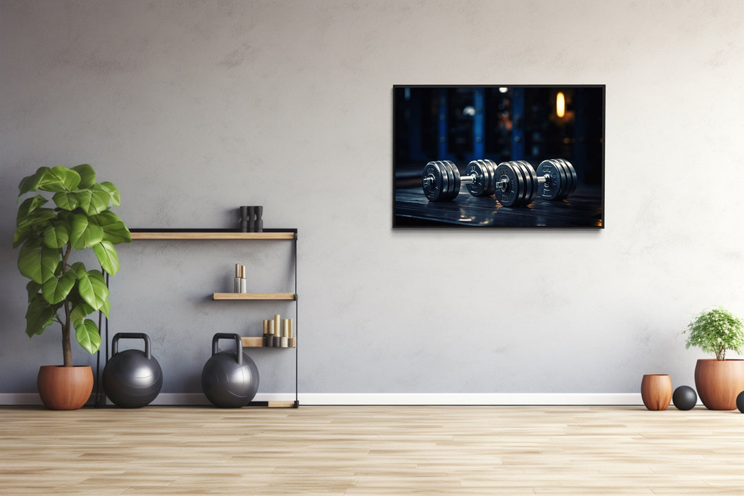 Dumbbells Painting Motivational Home Gym Decor