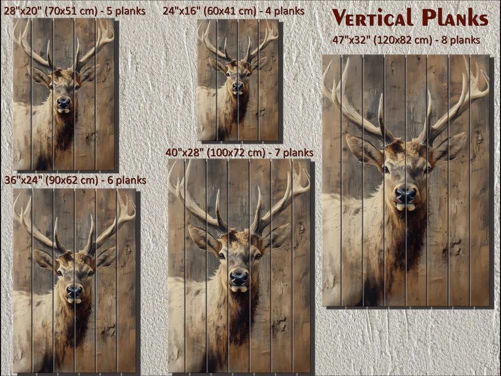 Elk Portrait Distressed Wood Wall Art
